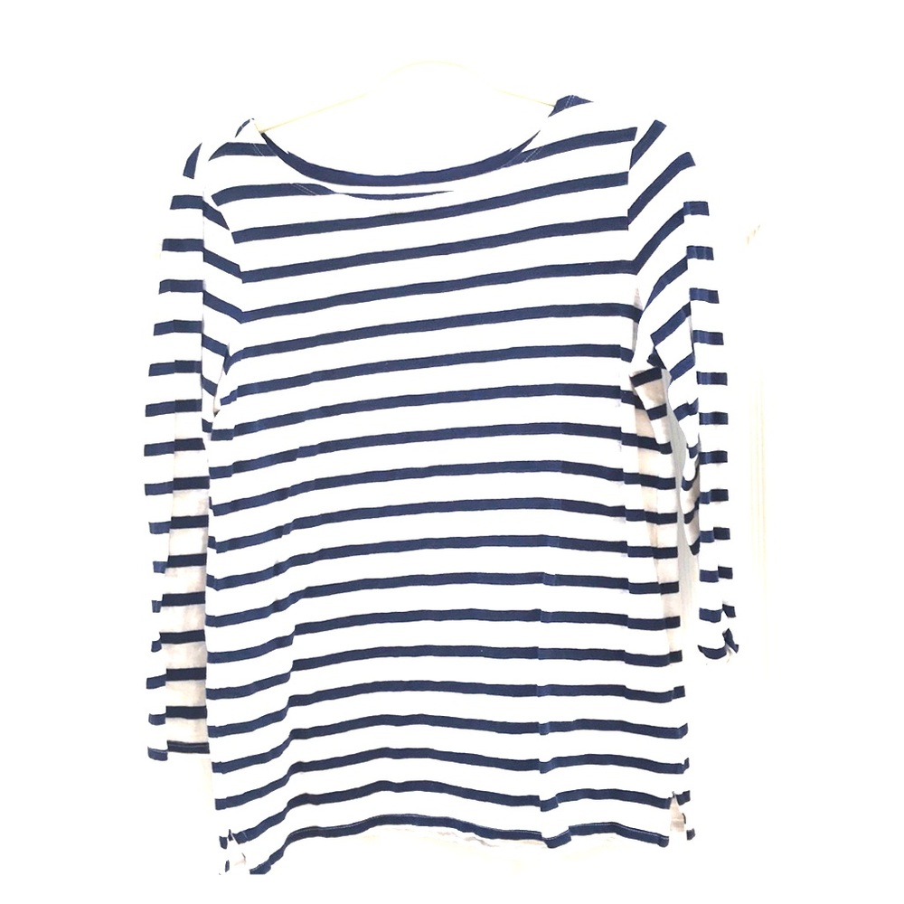 Striped boat neck top